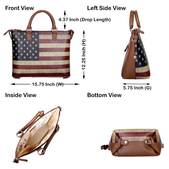 Printed Leather 3-in-1 Convertible Top Handle Crossbody Bag for Women- Daily Use - Picture 4 of 16